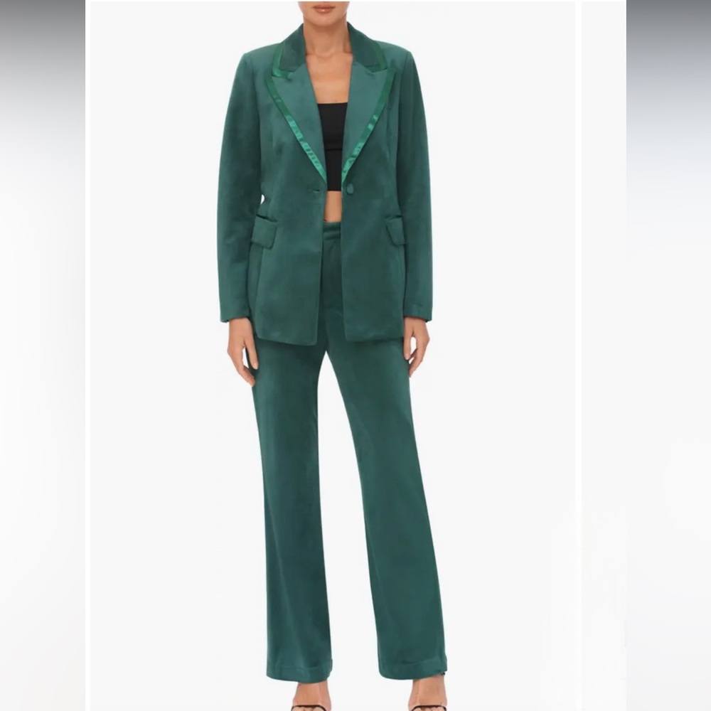 Avec Les Filles Green Blazer Suit Jacket